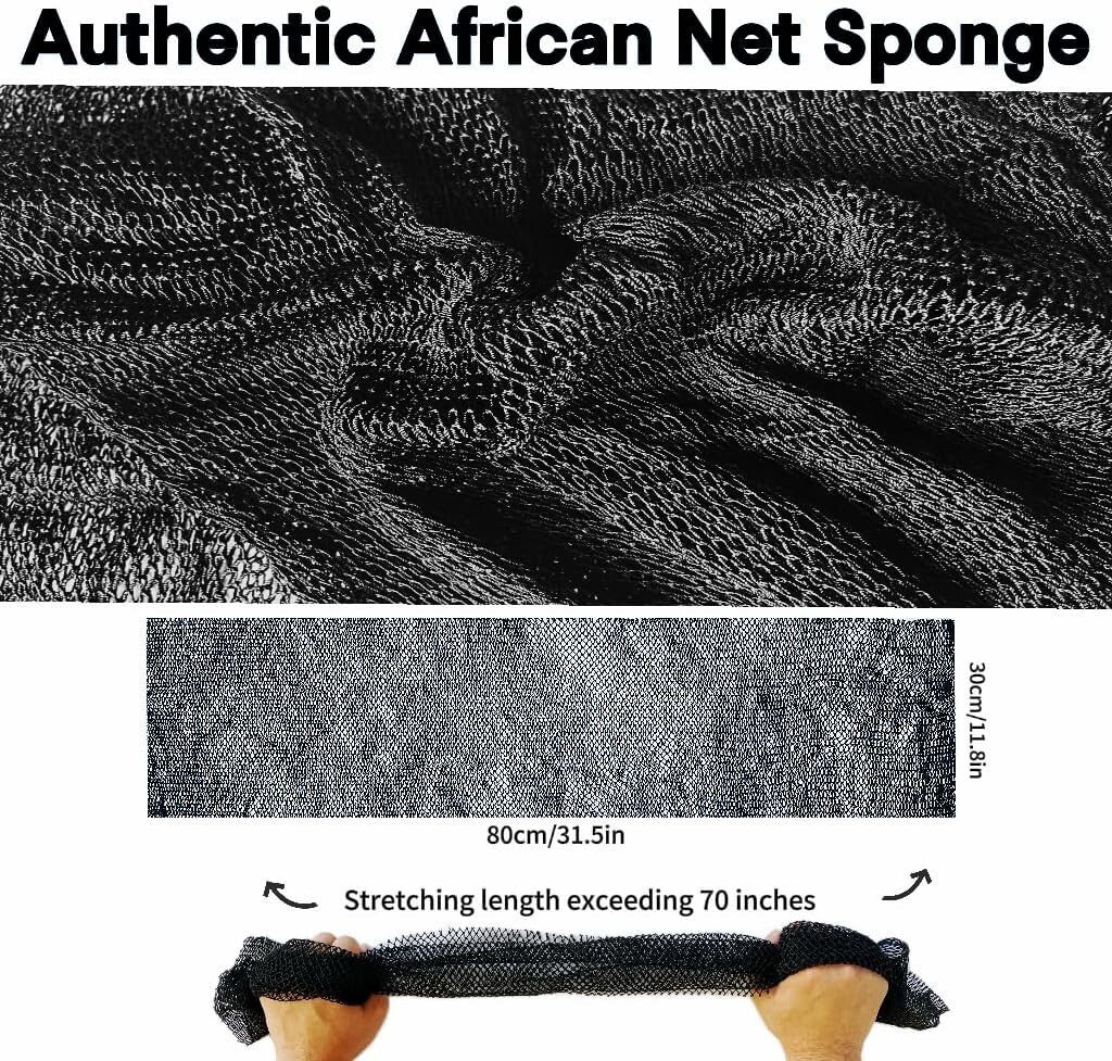 African Net Sponge Authentic, African Exfoliating Sponge Real African Net Black