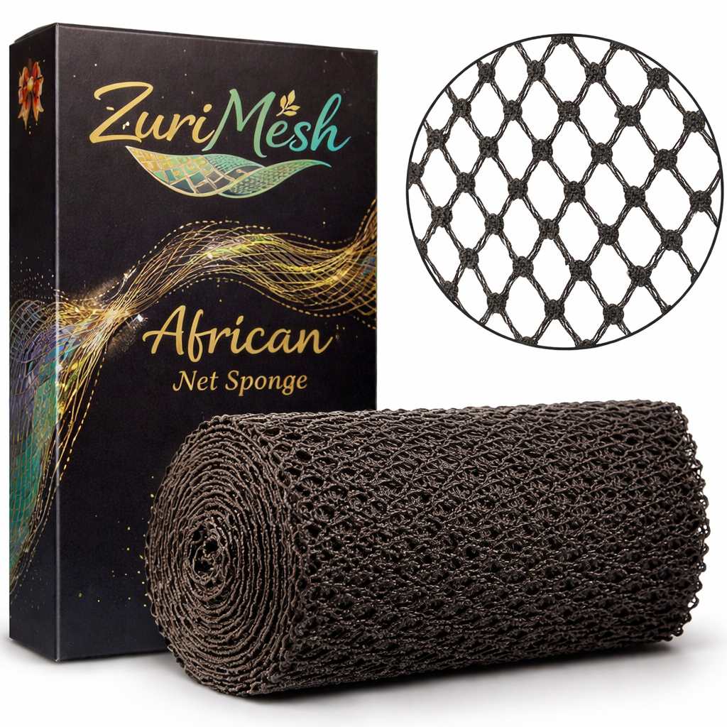 African Net Sponge Authentic, African Exfoliating Sponge Real African Net Black
