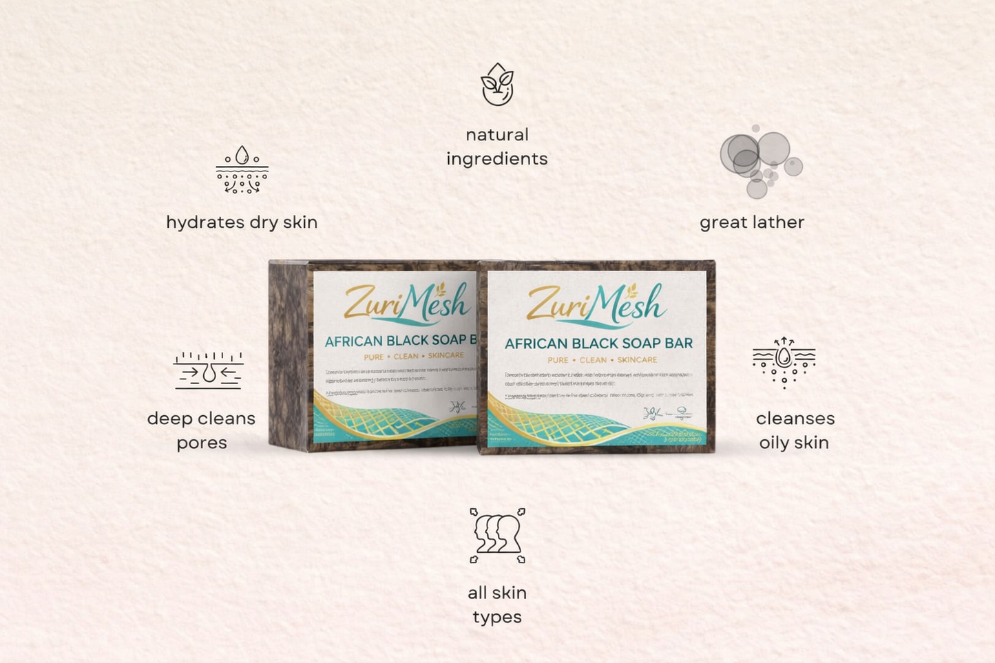 African Black Soap for Dark Spots, Authentic Raw from Ghana, Great for Oily Skin, Rashes, Acne, Eczema, Natural Soap, Face and Body Wash - Cruelty and Paraben Free, 4 Oz