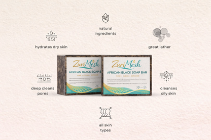African Black Soap for Dark Spots, Authentic Raw from Ghana, Great for Oily Skin, Rashes, Acne, Eczema, Natural Soap, Face and Body Wash - Cruelty and Paraben Free, 4 Oz